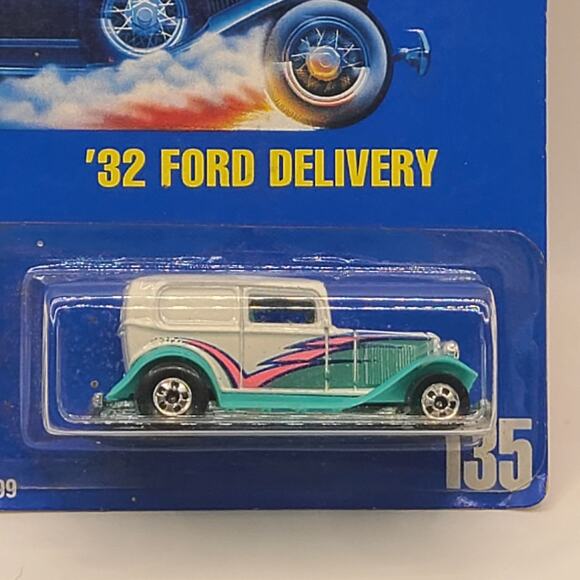 HOT WHEELS 9599 32 FORD DELIVERY BLUE CARD 135 NEW - Picture 2 of 5